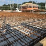 Zweifach geprüfte Bewehrung der Erdgeschossdecke.